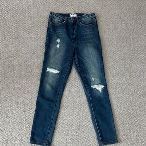 William Rast Dark Blue Distressed Skinny Jeans